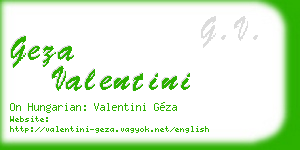 geza valentini business card